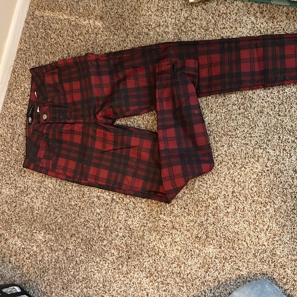 Zara straight leg plaid pants